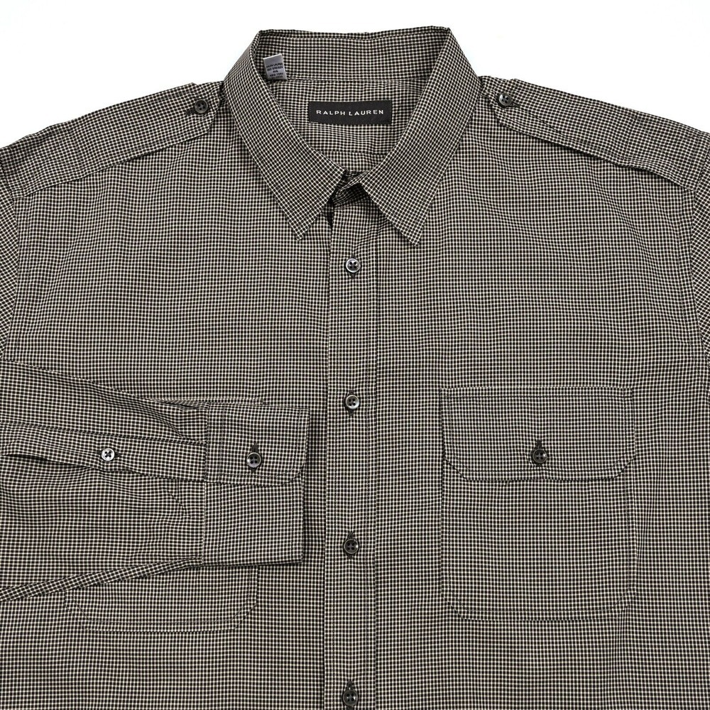 Ralph Lauren Black Label Made In Italy Men's Button Up‎ L/S Safari Work Shirt XL